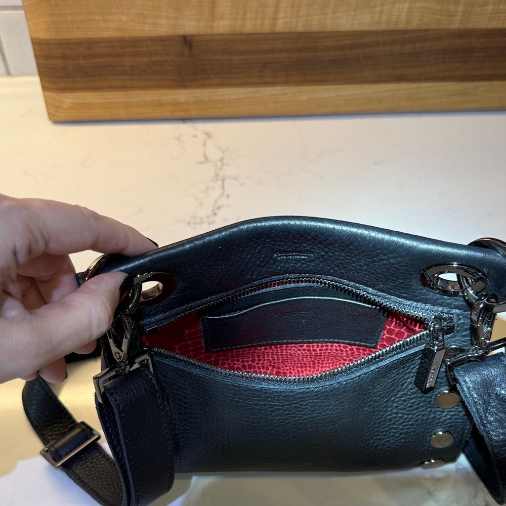 Hammitt Black Leather Crossbody Bag with Gunmetal Accents - Picture 6 of 8